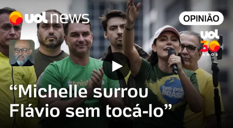Madrasta má, Michelle surrou Flávio Bolsonaro sem tocá-lo