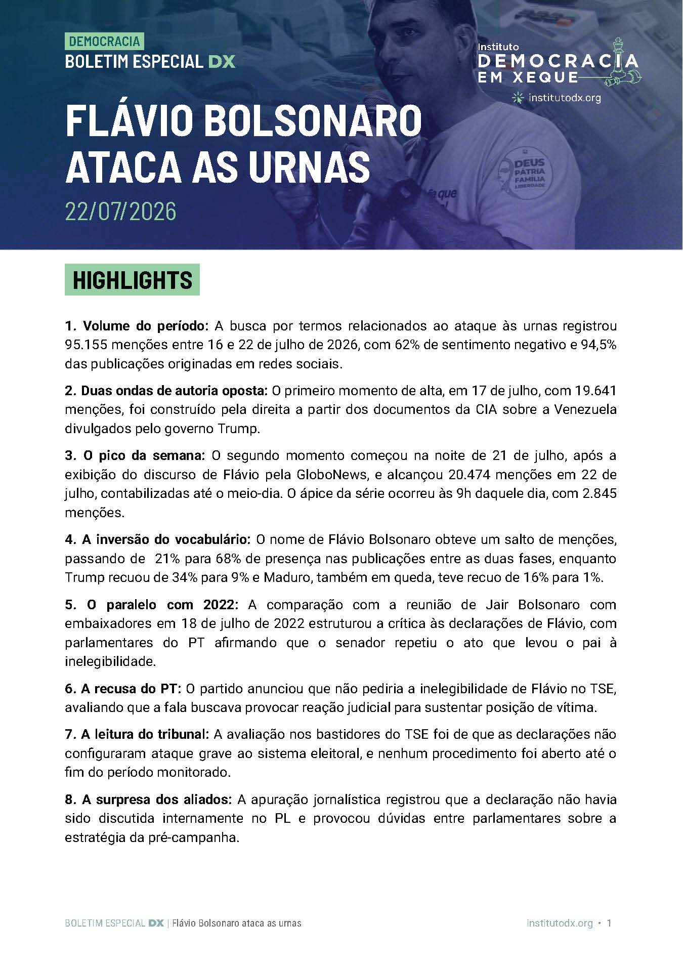 Capa de Flávio Bolsonaro ataca as urnas