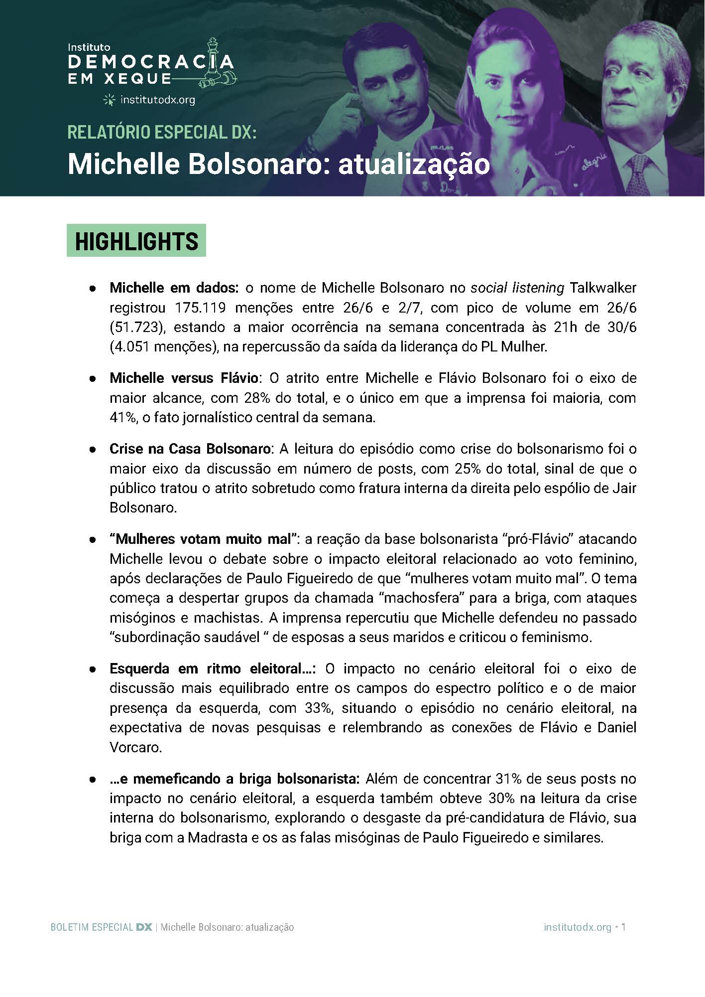 capa Michelle Bolsonaro_ atualização – Relatório Especial DX